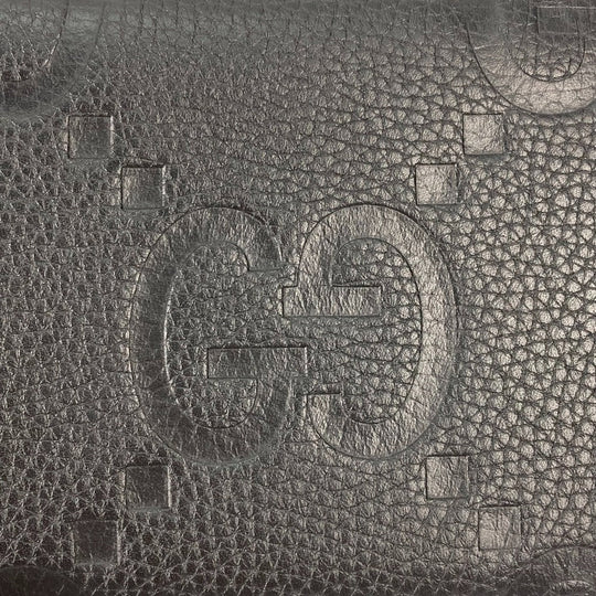 GUCCI Long Wallet Purse 739482 leather black Jumbo GG Zip wallet mens Used Authentic