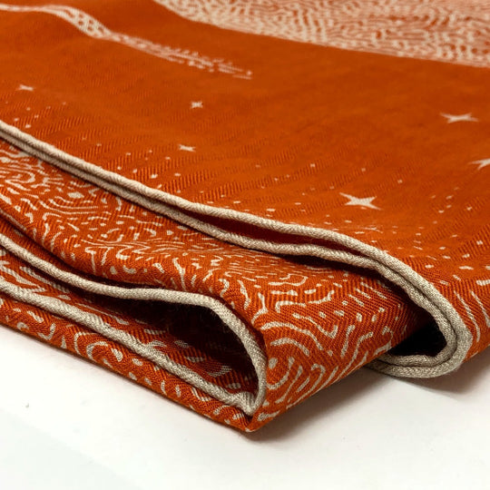 HERMES scarf Cotton, Silk Orange Clair De Lune Calegean 140 Women Used Authentic