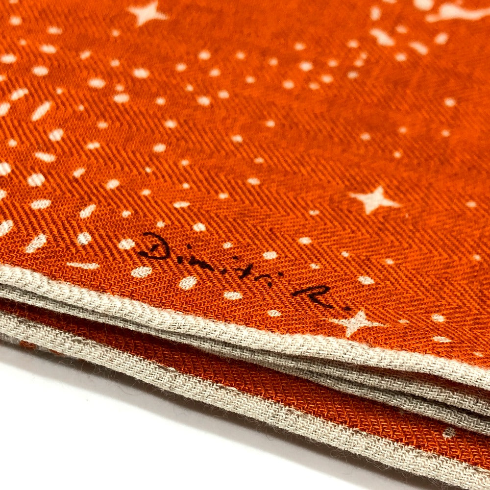 HERMES scarf Cotton, Silk Orange Clair De Lune Calegean 140 Women Used Authentic