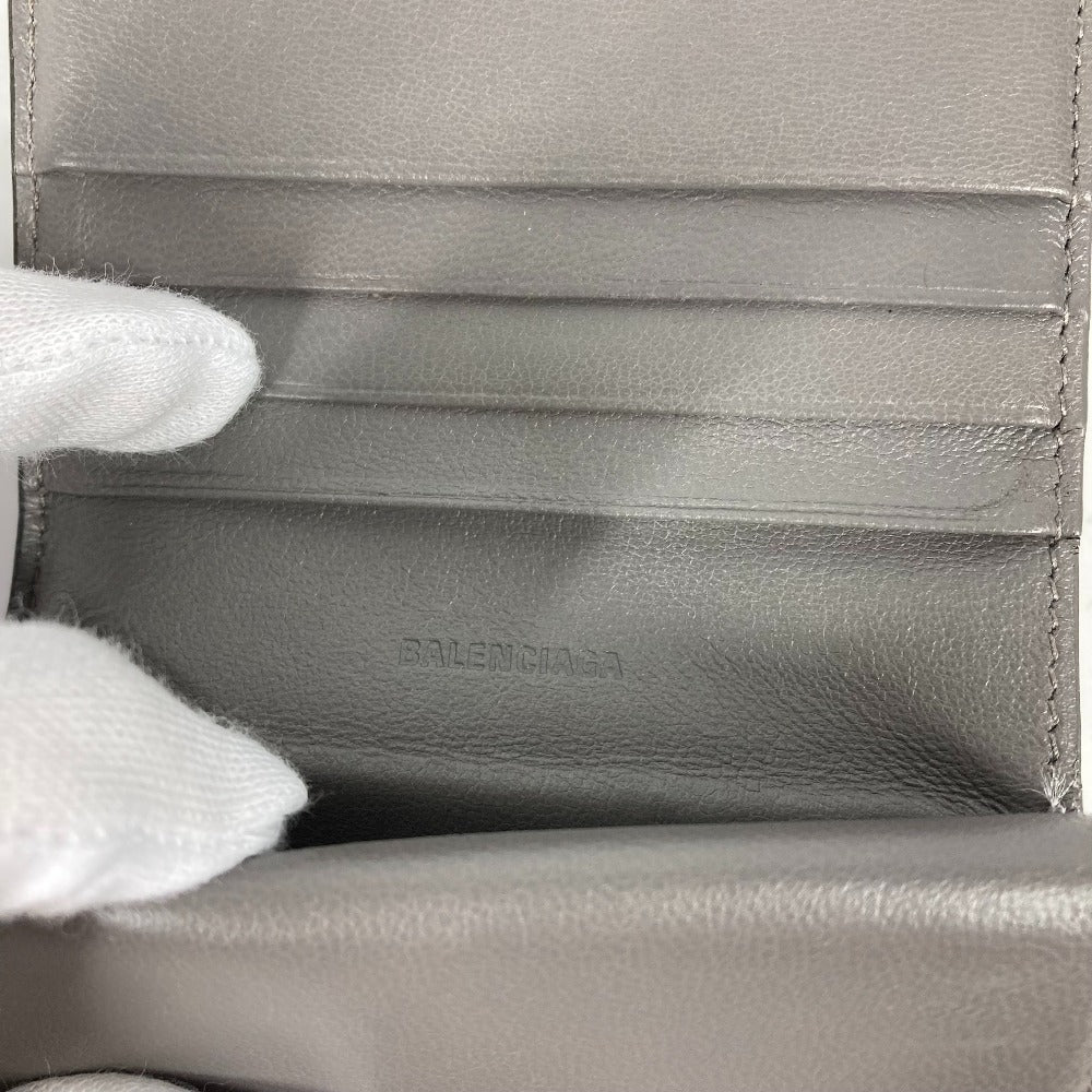 BALENCIAGA Folded wallet 640111 leather gray Neo classic Women(Unisex) Used Authentic