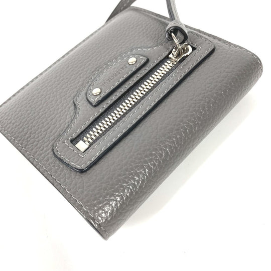 BALENCIAGA Folded wallet 640111 leather gray Neo classic Women(Unisex) Used Authentic