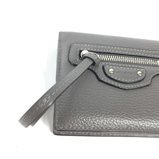 BALENCIAGA Folded wallet 640111 leather gray Neo classic Women(Unisex) Used Authentic