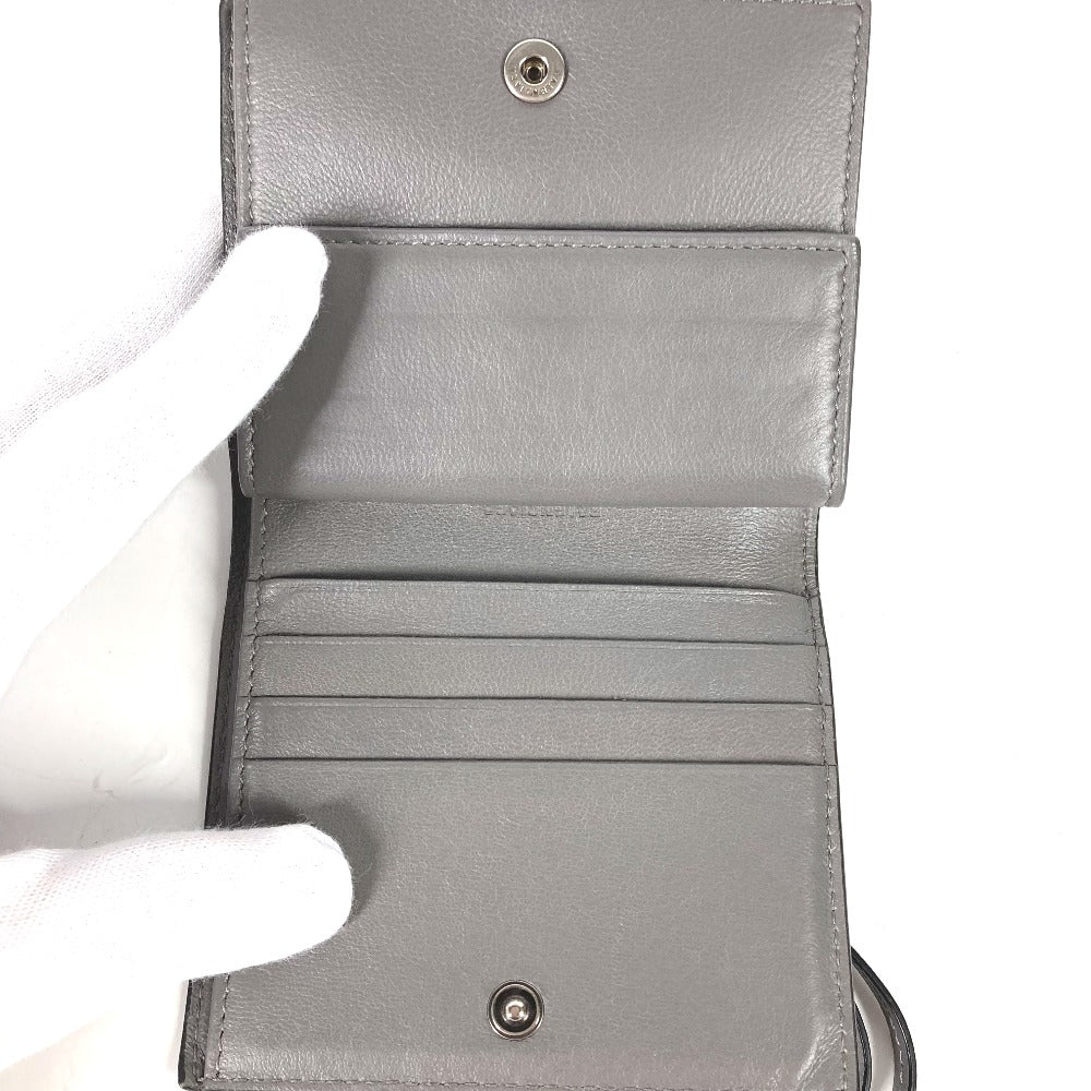 BALENCIAGA Folded wallet 640111 leather gray Neo classic Women(Unisex) Used Authentic