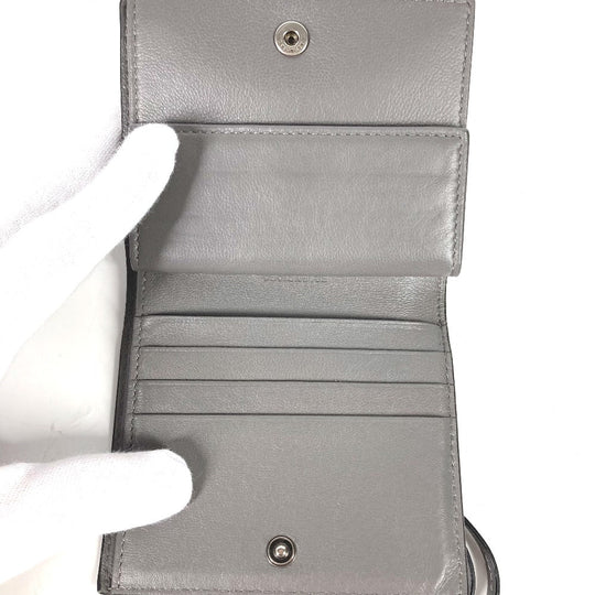 BALENCIAGA Folded wallet 640111 leather gray Neo classic Women(Unisex) Used Authentic