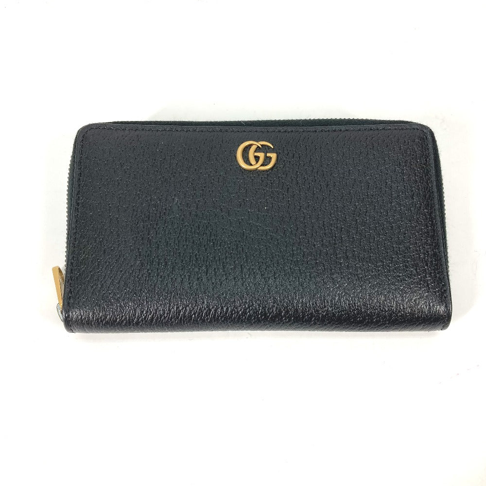 GUCCI Long Wallet Purse 699304 leather black Belt bag Waist bag GG mens Used Authentic