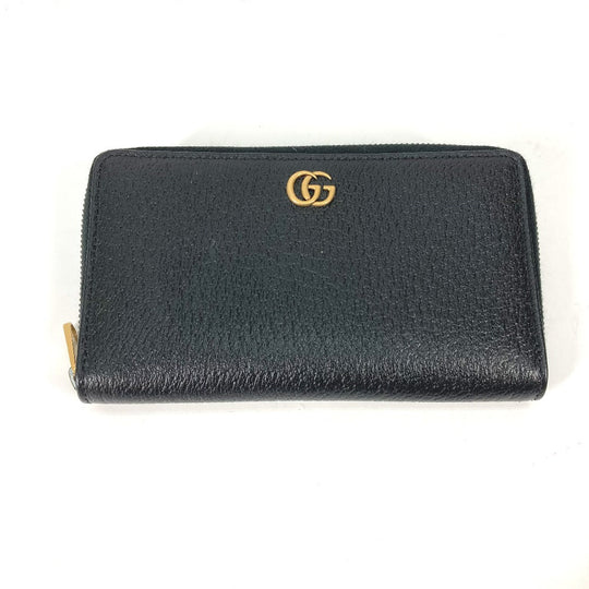 GUCCI Long Wallet Purse 699304 leather black Belt bag Waist bag GG mens Used Authentic