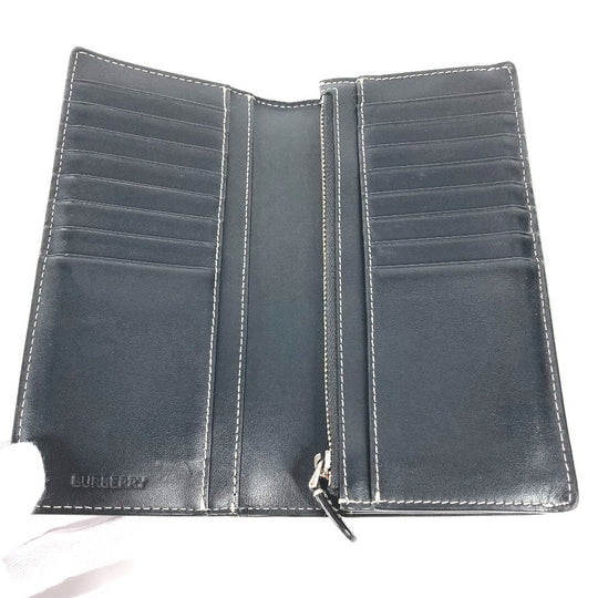 BURBERRY Long Wallet Purse 8052803 PVC Brown Long wallet giant check mens Used Authentic