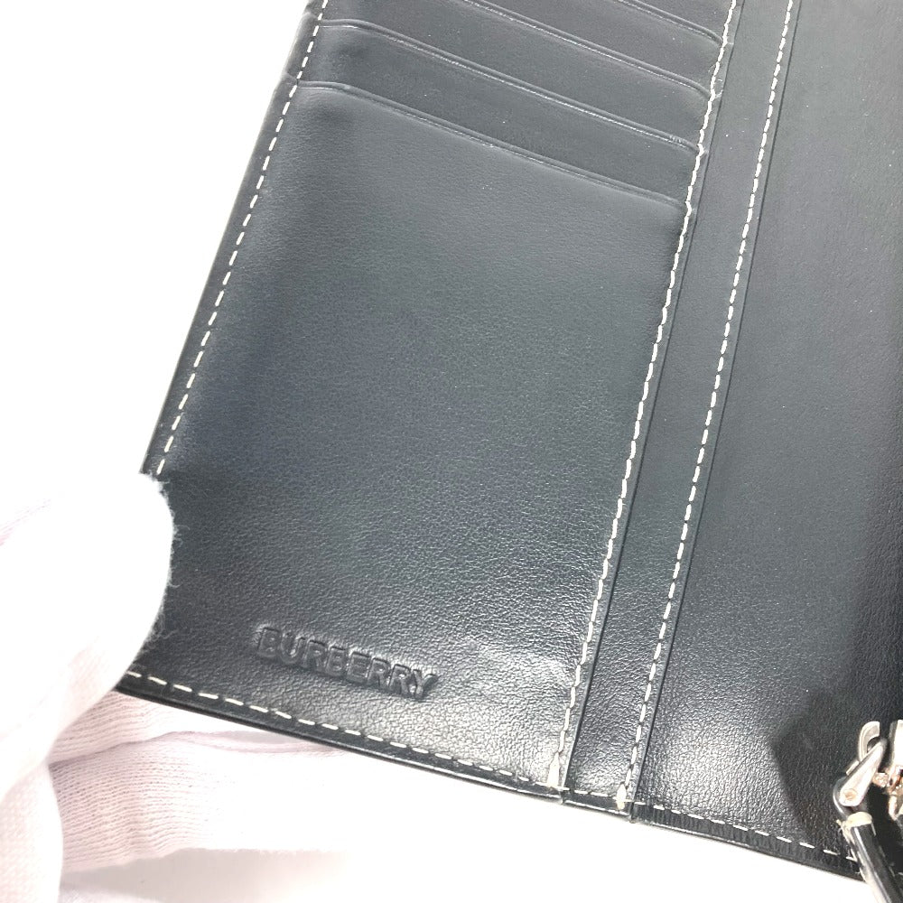 BURBERRY Long Wallet Purse 8052803 PVC Brown Long wallet giant check mens Used Authentic
