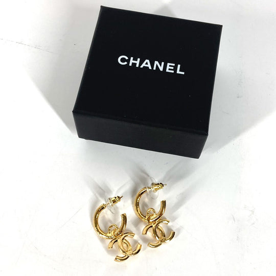 CHANEL Pierce metal gold 24C CC COCO Mark Women Used Authentic