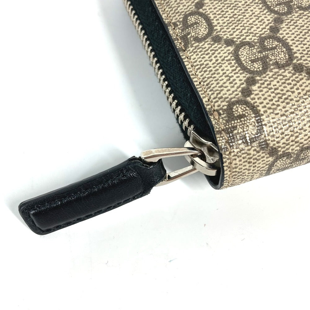 GUCCI Long Wallet Purse 451249 PVC leather beige GG Supreme Long wallet Women Used Authentic