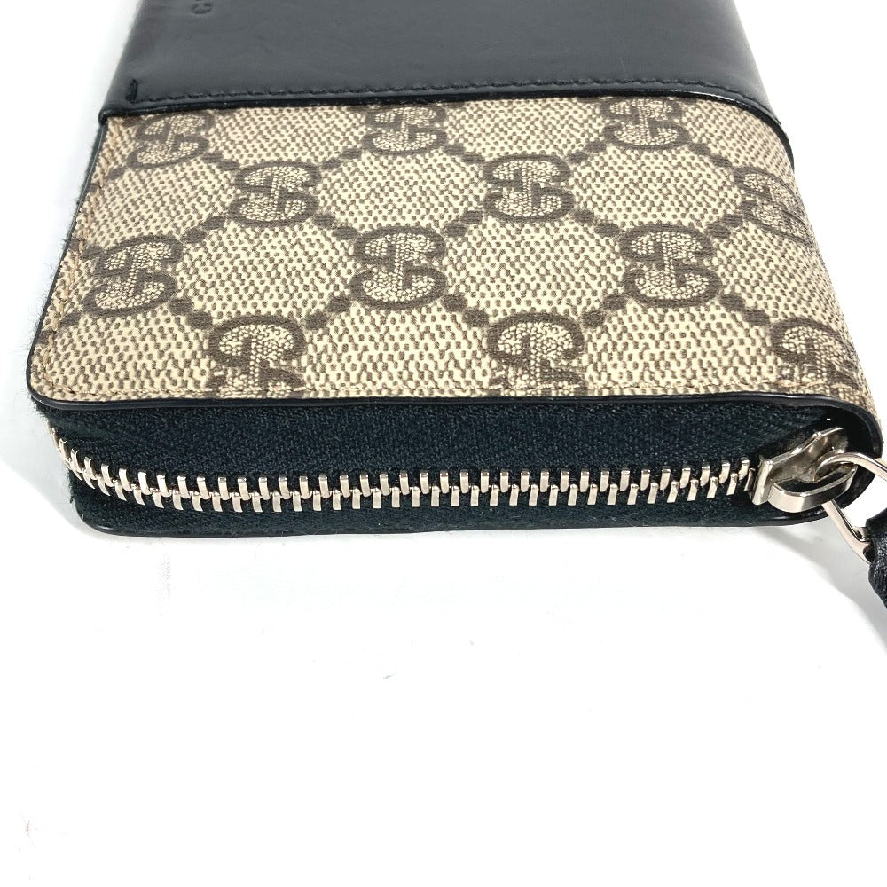 GUCCI Long Wallet Purse 451249 PVC leather beige GG Supreme Long wallet Women Used Authentic