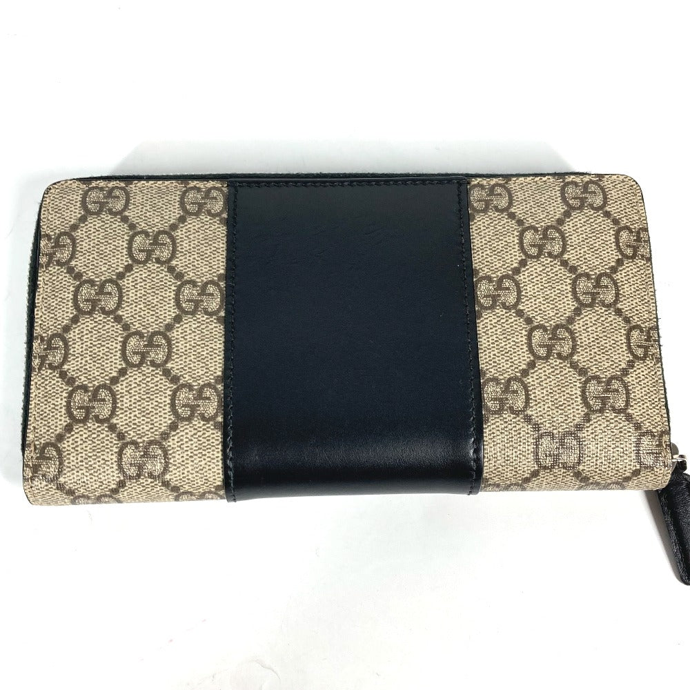GUCCI Long Wallet Purse 451249 PVC leather beige GG Supreme Long wallet Women Used Authentic