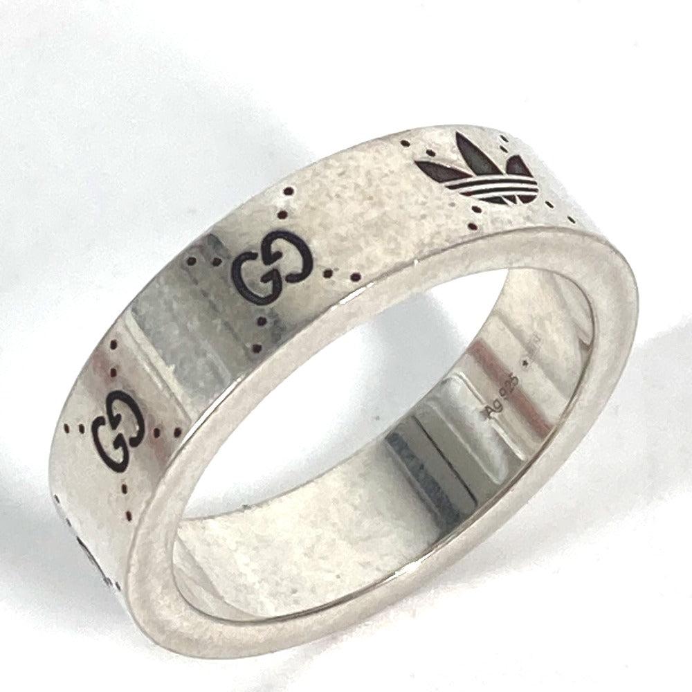 GUCCI Ring 702766 AG925 Silver Adidas adidas collaboration Engraving Wide Ring mens 21 Used Authentic