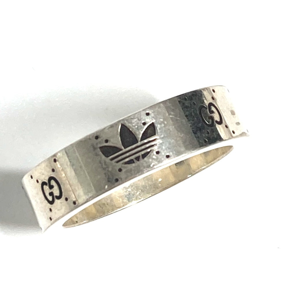GUCCI Ring 702766 AG925 Silver Adidas adidas collaboration Engraving Wide Ring mens 21 Used Authentic
