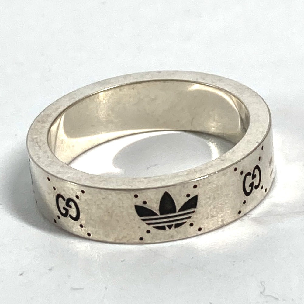 GUCCI Ring 702766 AG925 Silver Adidas adidas collaboration Engraving Wide Ring mens 21 Used Authentic