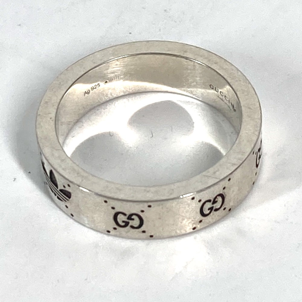 GUCCI Ring 702766 AG925 Silver Adidas adidas collaboration Engraving Wide Ring mens 21 Used Authentic