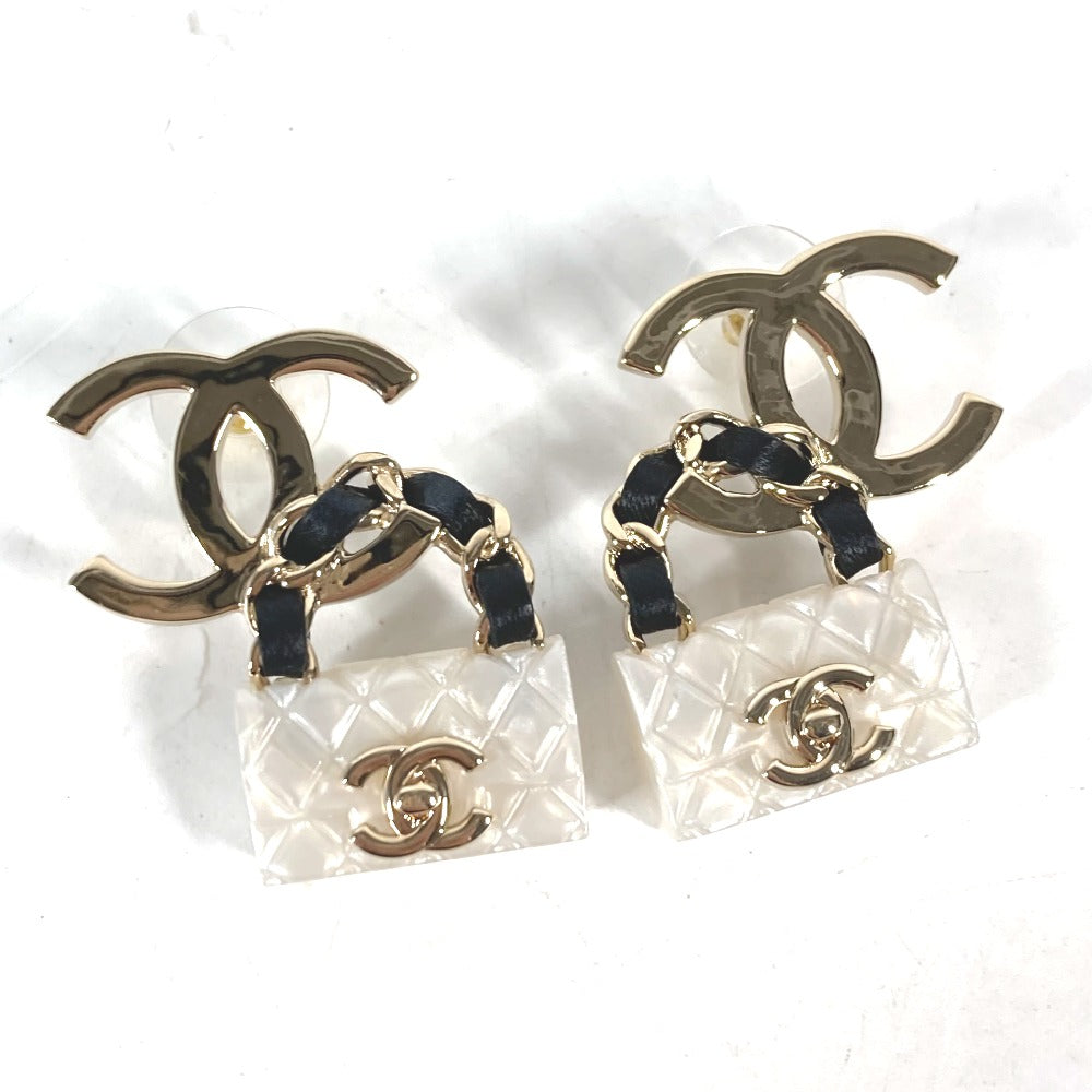 CHANEL Pierce Metal, Plastic gold B23C CC COCO Mark Women Used Authentic