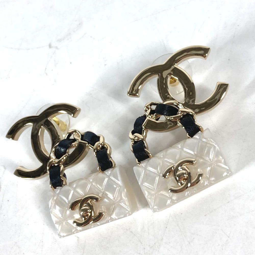 CHANEL Pierce Metal, Plastic gold B23C CC COCO Mark Women Used Authentic