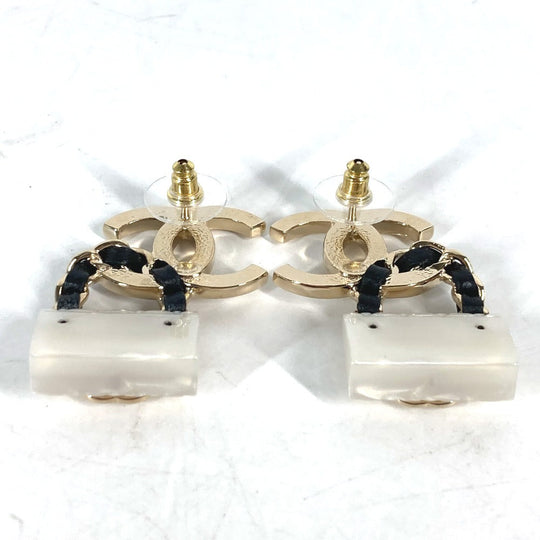 CHANEL Pierce Metal, Plastic gold B23C CC COCO Mark Women Used Authentic