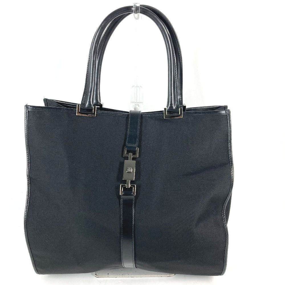 GUCCI Shoulder Bag 002 1064 Leather / nylon black Jackie line Women Used Authentic