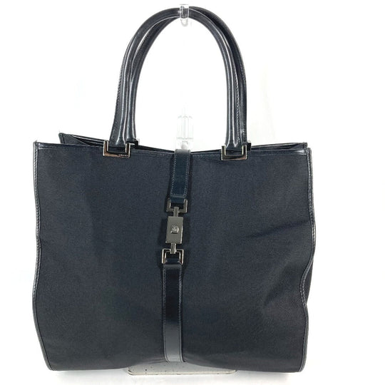 GUCCI Shoulder Bag 002 1064 Leather / nylon black Jackie line Women Used Authentic
