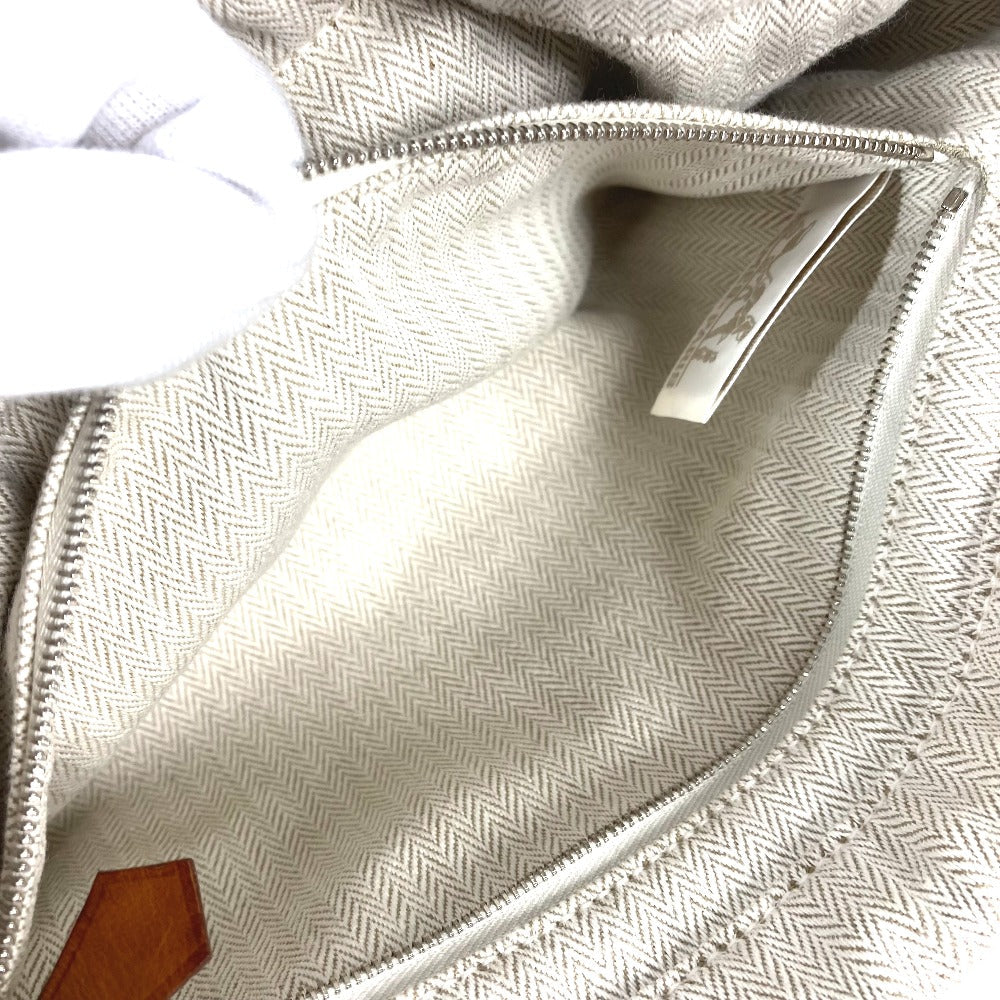 HERMES Pouch Toile Chevron Vaubarenia beige Foolby 25