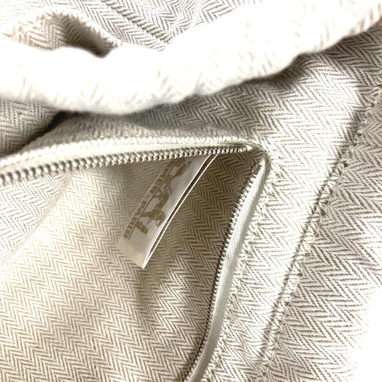 HERMES Pouch Toile Chevron Vaubarenia beige Foolby 25