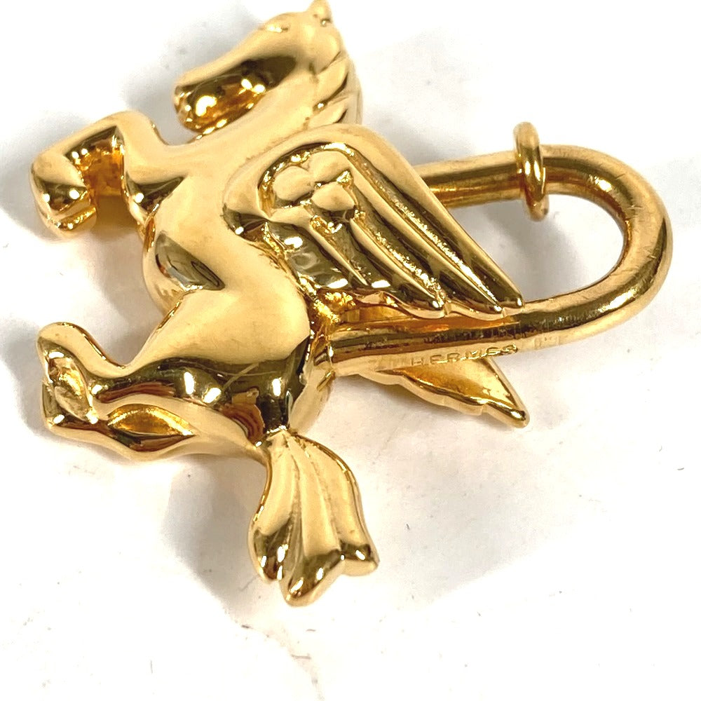 HERMES Pendant top Gold Plated gold Cadena Pegasus Women Used Authentic