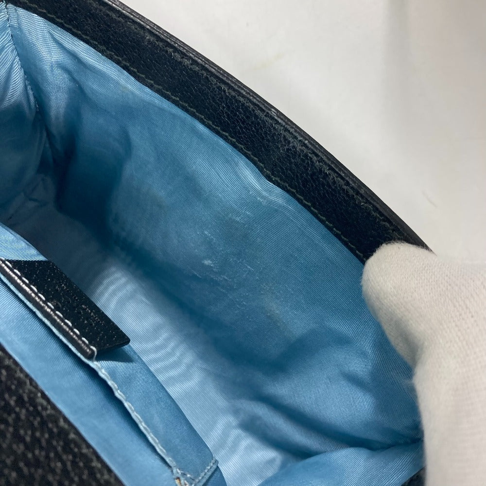GUCCI Shoulder Bag 432182 leather black Crossbody bag pochette PADLOCK BEE Women Used Authentic