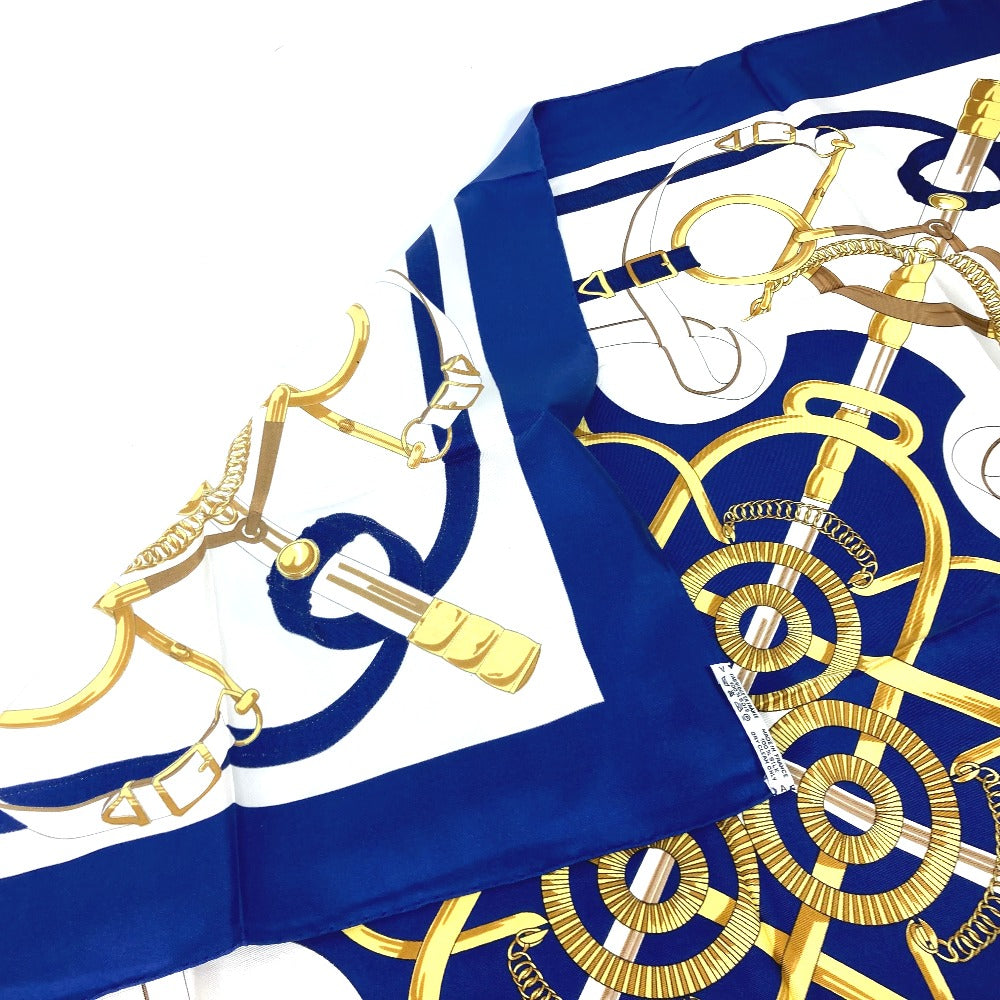 HERMES scarf silk Red The Evolution of Horse-Drawn Carriages Carre90 Women Used Authentic