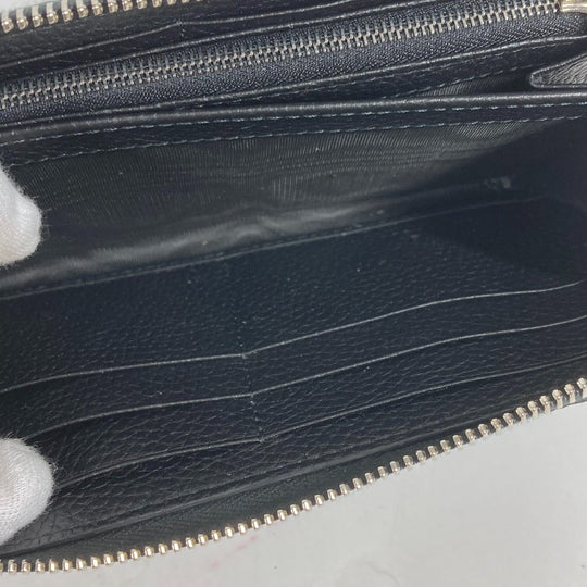 GUCCI Long Wallet Purse 771154 leather black Long wallet logo zip around wallet mens Used Authentic