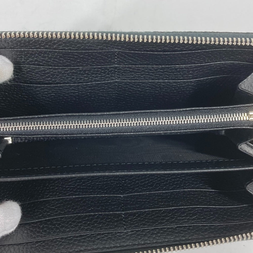 GUCCI Long Wallet Purse 771154 leather black Long wallet logo zip around wallet mens Used Authentic