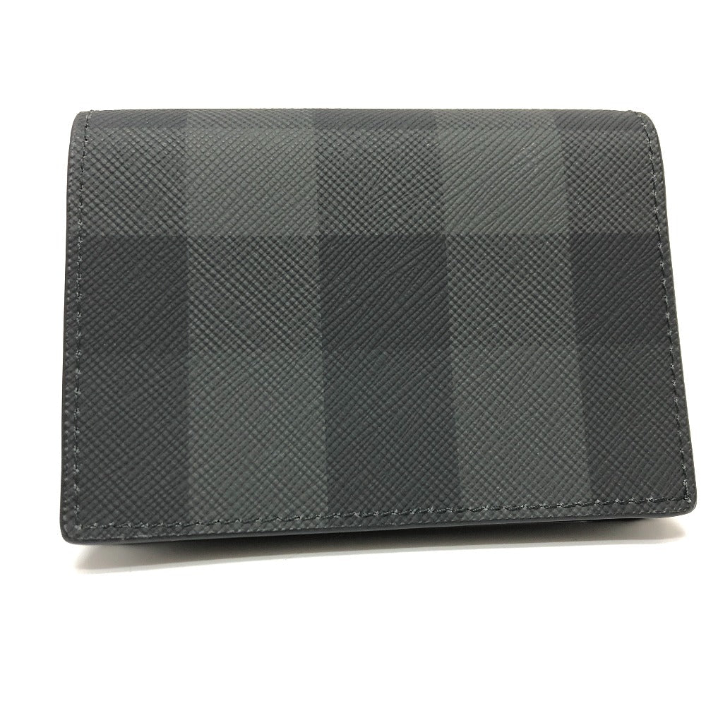 BURBERRY Card Case Leather, PVC black check mens Used Authentic