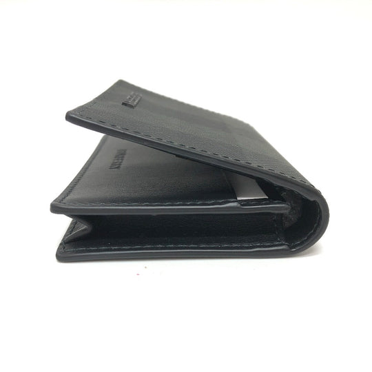 BURBERRY Card Case Leather, PVC black check mens Used Authentic
