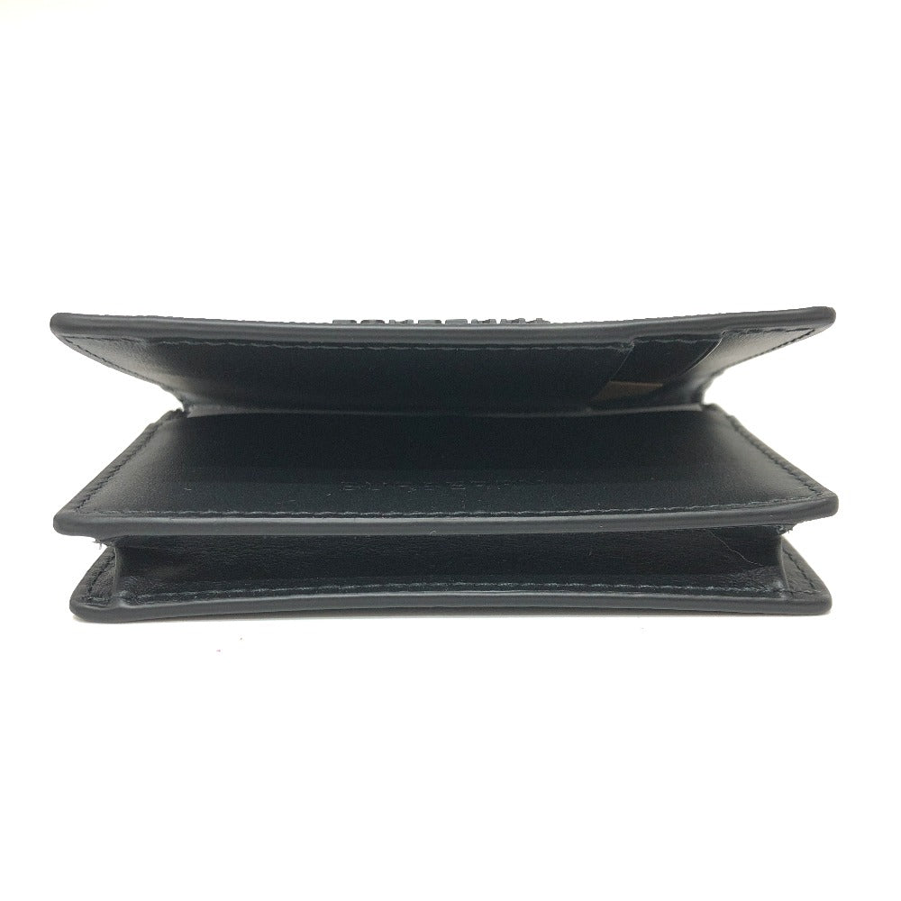 BURBERRY Card Case Leather, PVC black check mens Used Authentic