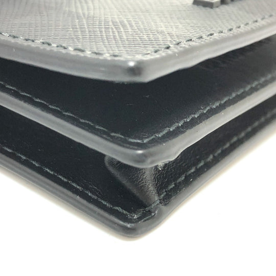 BURBERRY Card Case Leather, PVC black check mens Used Authentic