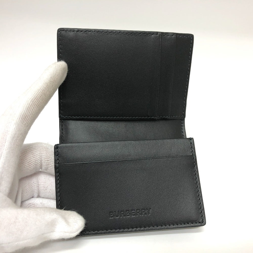 BURBERRY Card Case Leather, PVC black check mens Used Authentic