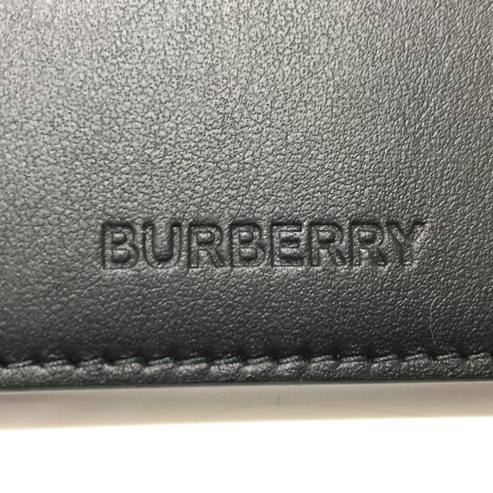 BURBERRY Card Case Leather, PVC black check mens Used Authentic