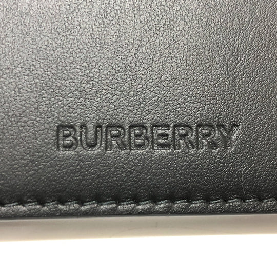 BURBERRY Card Case Leather, PVC black check mens Used Authentic