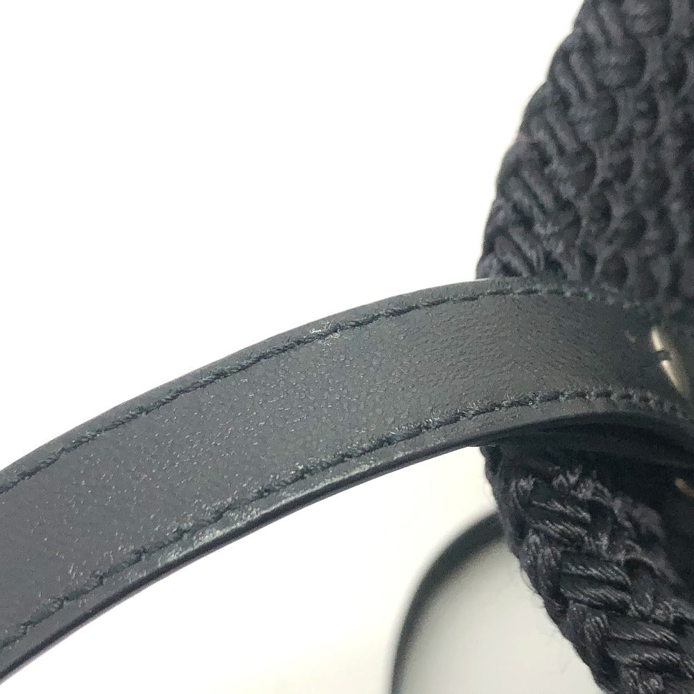 BALENCIAGA Shoulder Bag 695612 Nylon, Lambskin black Ibiza small basket bag Women Used Authentic