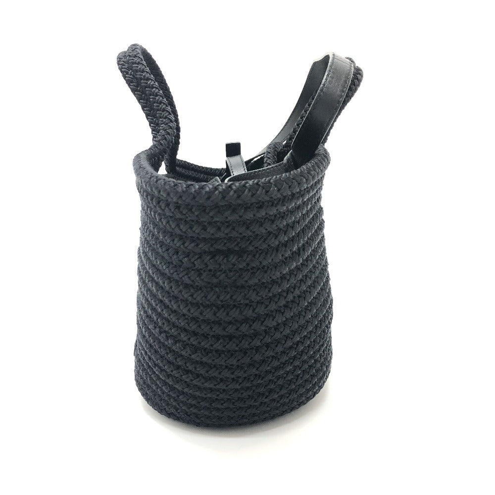 BALENCIAGA Shoulder Bag 695612 Nylon, Lambskin black Ibiza small basket bag Women Used Authentic