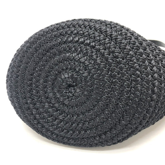 BALENCIAGA Shoulder Bag 695612 Nylon, Lambskin black Ibiza small basket bag Women Used Authentic