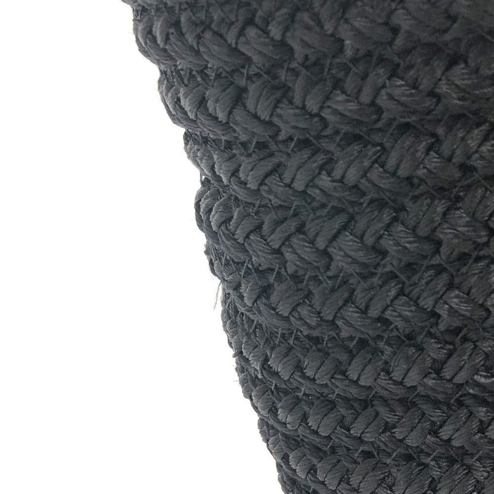 BALENCIAGA Shoulder Bag 695612 Nylon, Lambskin black Ibiza small basket bag Women Used Authentic