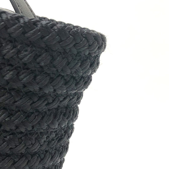 BALENCIAGA Shoulder Bag 695612 Nylon, Lambskin black Ibiza small basket bag Women Used Authentic