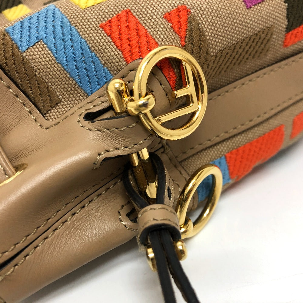 FENDI Shoulder Bag 8BS010 Canvas / leather multicolor Zucca Bucket bag Women Used Authentic