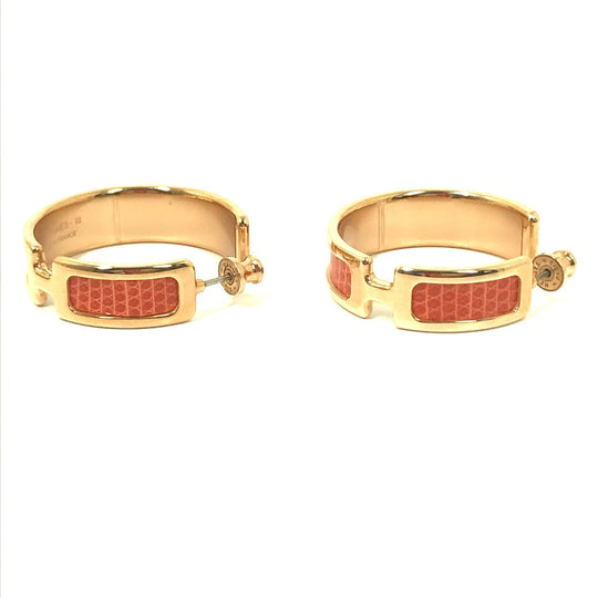 HERMES Pierce metal Orange Accessories Olympe Women Used Authentic