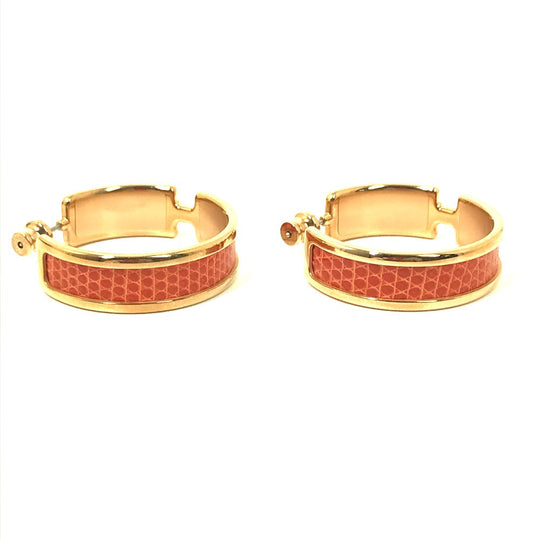 HERMES Pierce metal Orange Accessories Olympe Women Used Authentic