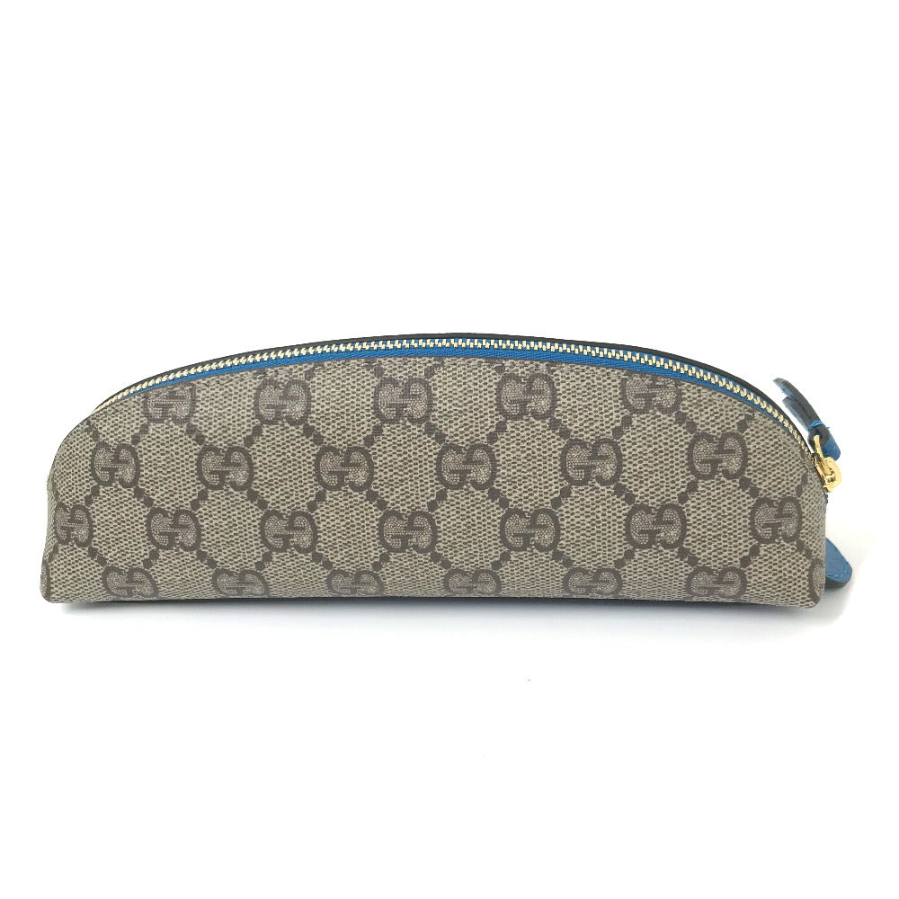 GUCCI pencil case 662129 GG canvas / leather Beige x blue Disney collaboration Donald duck Women Used Authentic