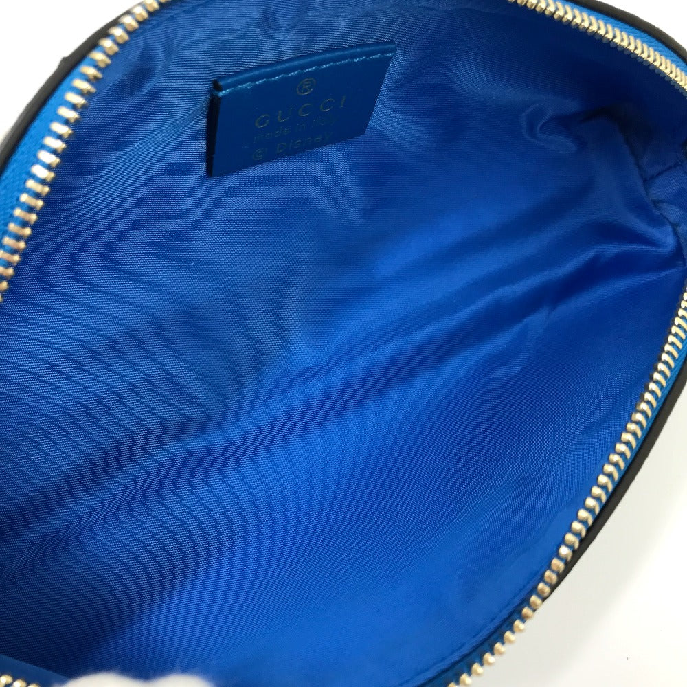 GUCCI pencil case 662129 GG canvas / leather Beige x blue Disney collaboration Donald duck Women Used Authentic
