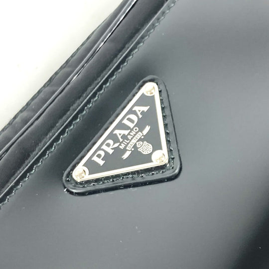 PRADA Shoulder Bag 2VH172 Leather / nylon black With porch Triangle logo plate
